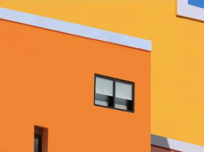 Sunny orange facade
